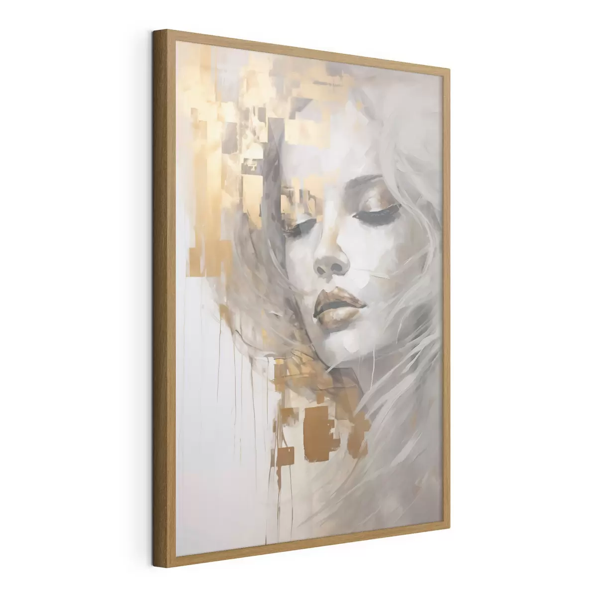 Affiche Portrait abstrait d'une jeune femme, imitant une peinture f51130