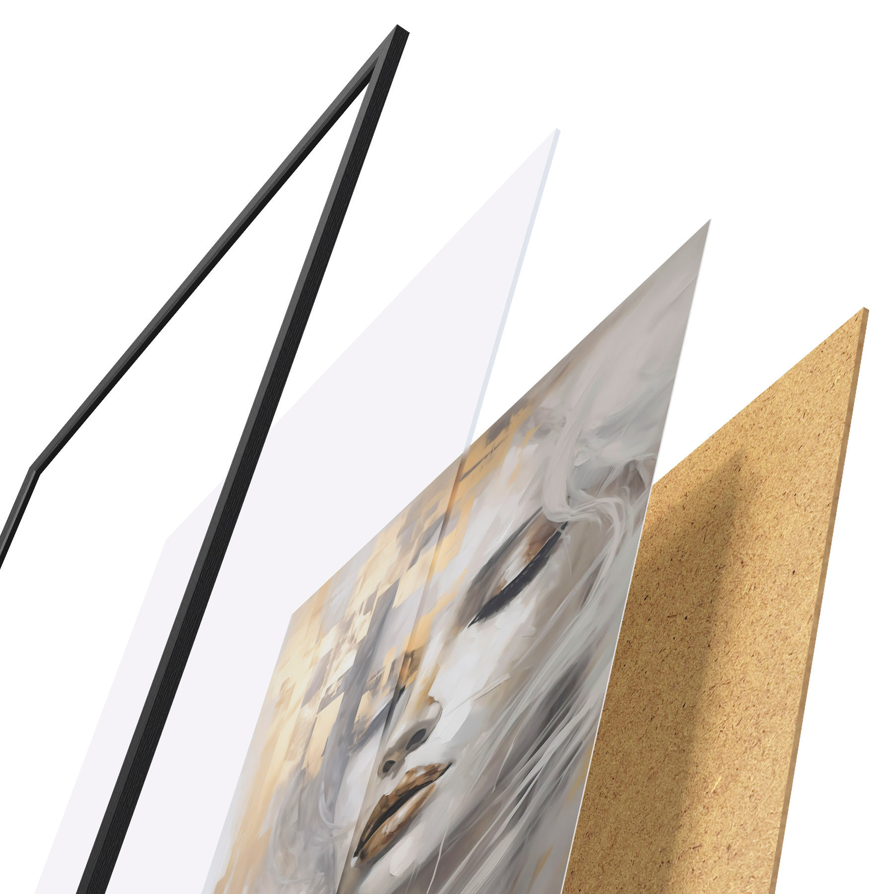 Affiche Portrait abstrait d'une jeune femme, imitant une peinture f51130