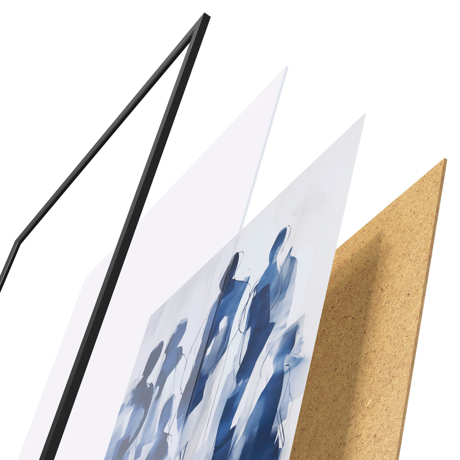 Poster Silhouetten, imitatie van schilderijen f51132