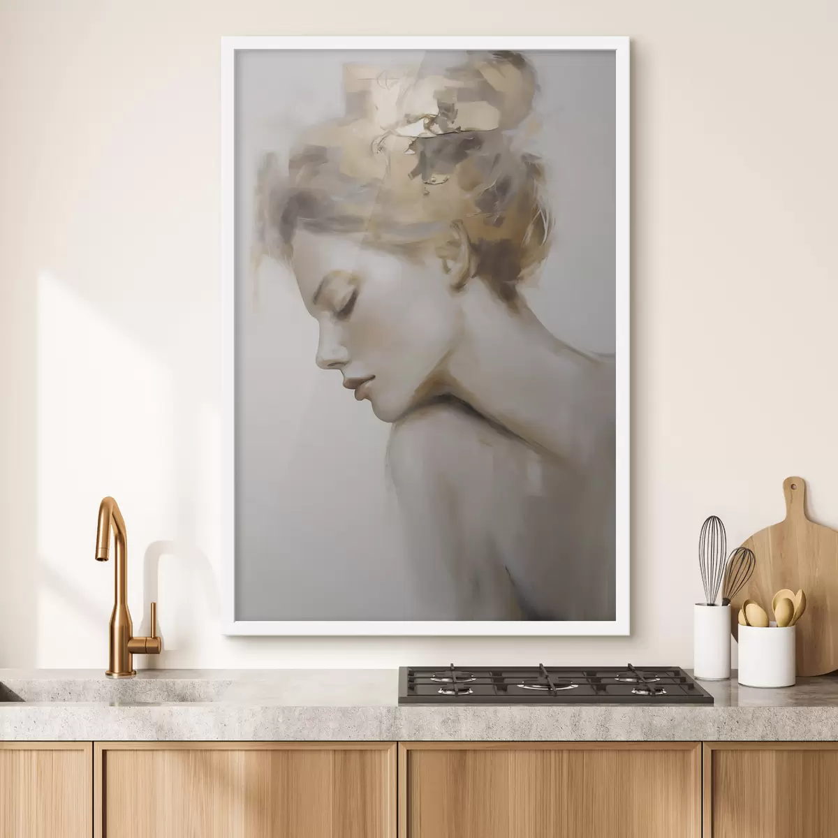 Affiche Portrait d'une jeune fille les yeux fermés f51133