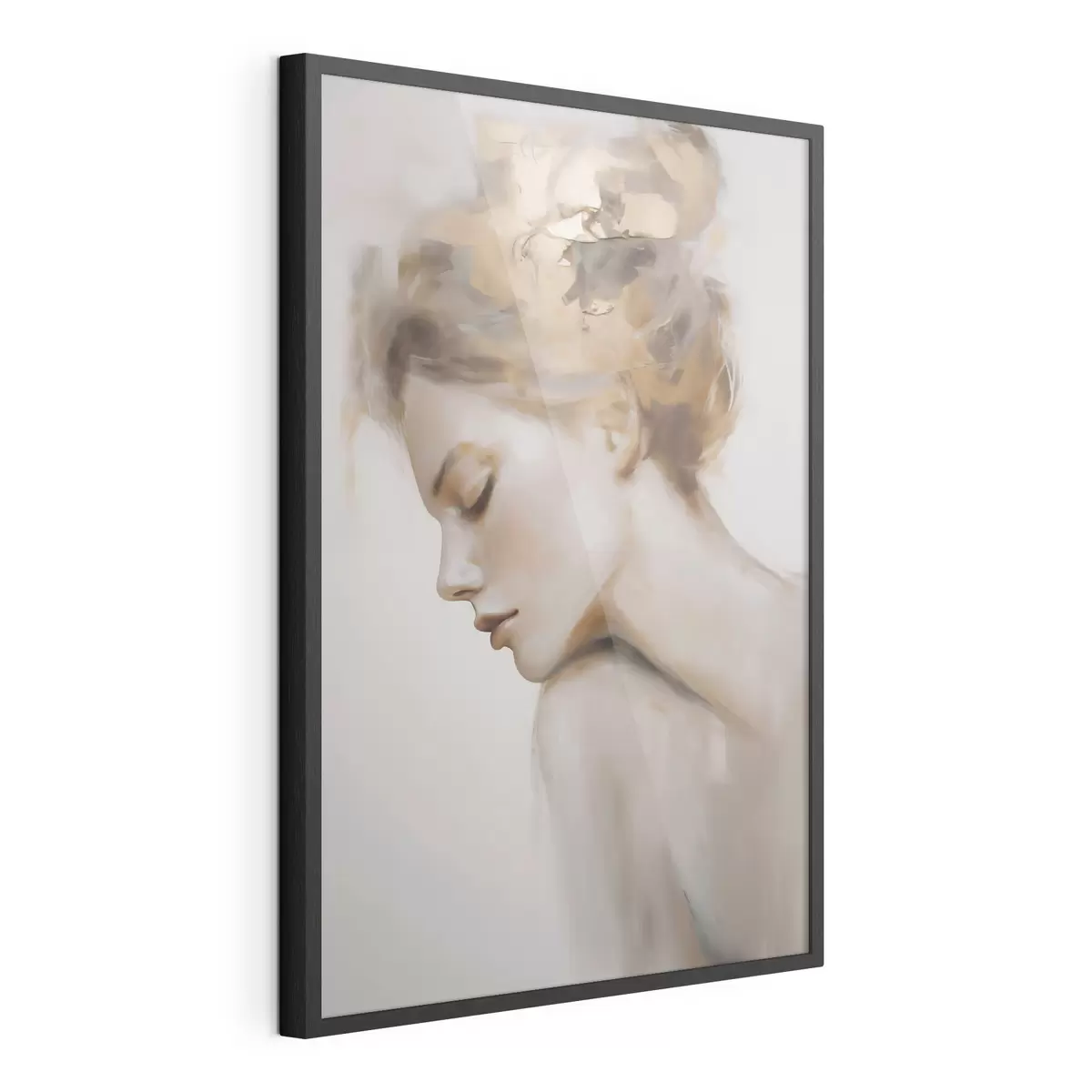 Affiche Portrait d'une jeune fille les yeux fermés f51133
