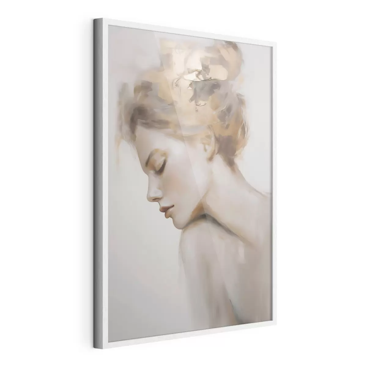 Affiche Portrait d'une jeune fille les yeux fermés f51133