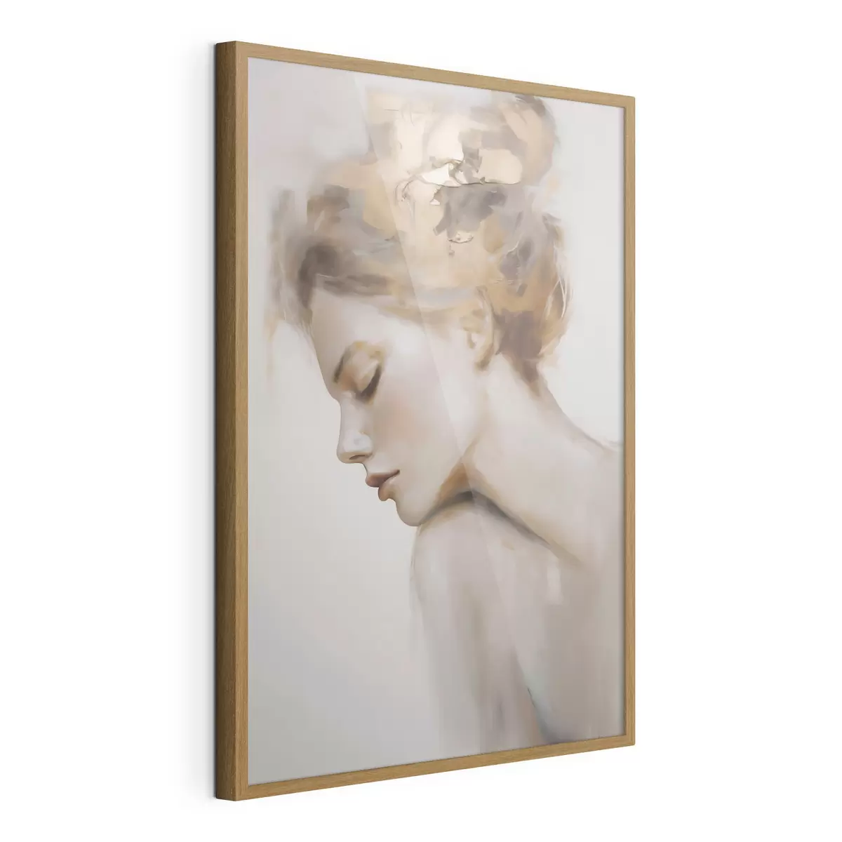 Affiche Portrait d'une jeune fille les yeux fermés f51133