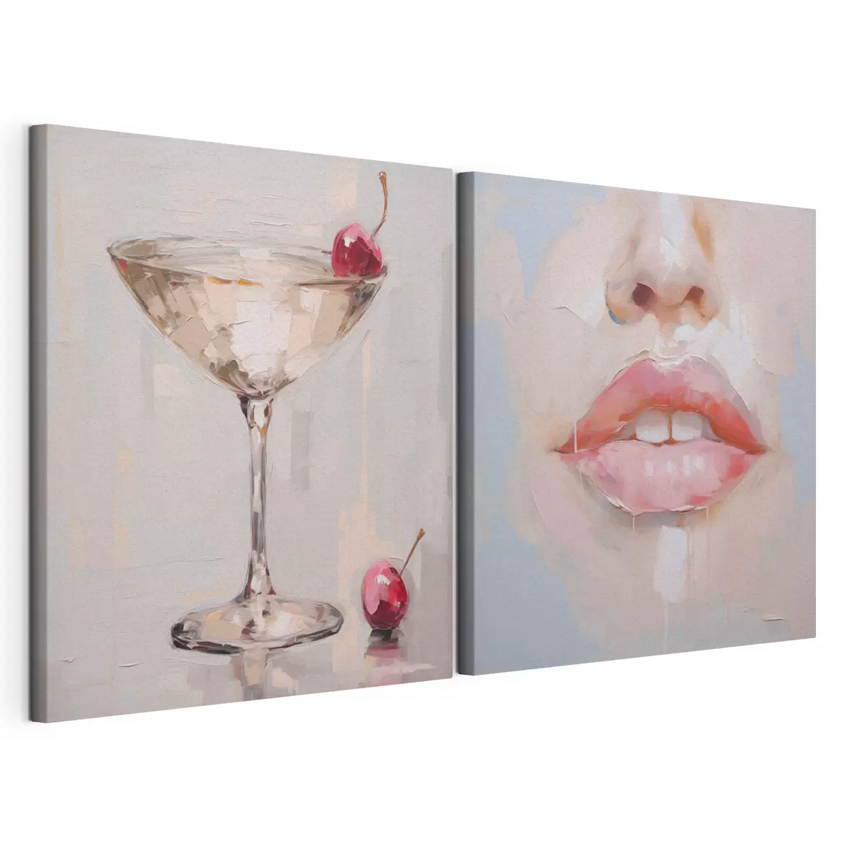  Peintures Des lèvres et un cocktail, une imitation d'un tableau m31100