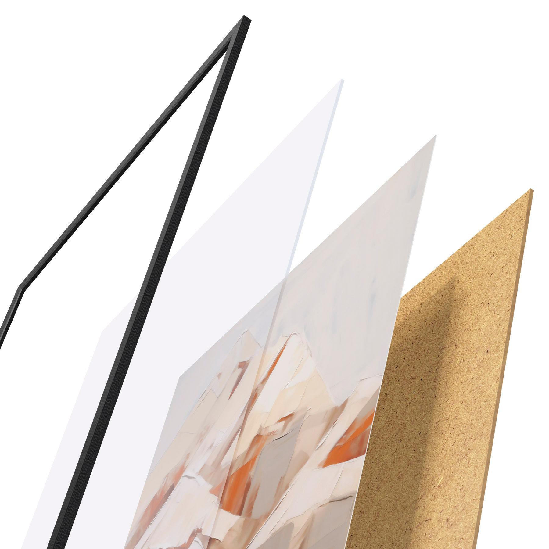 Poster Bergen, imitatie van een schilderij d31094