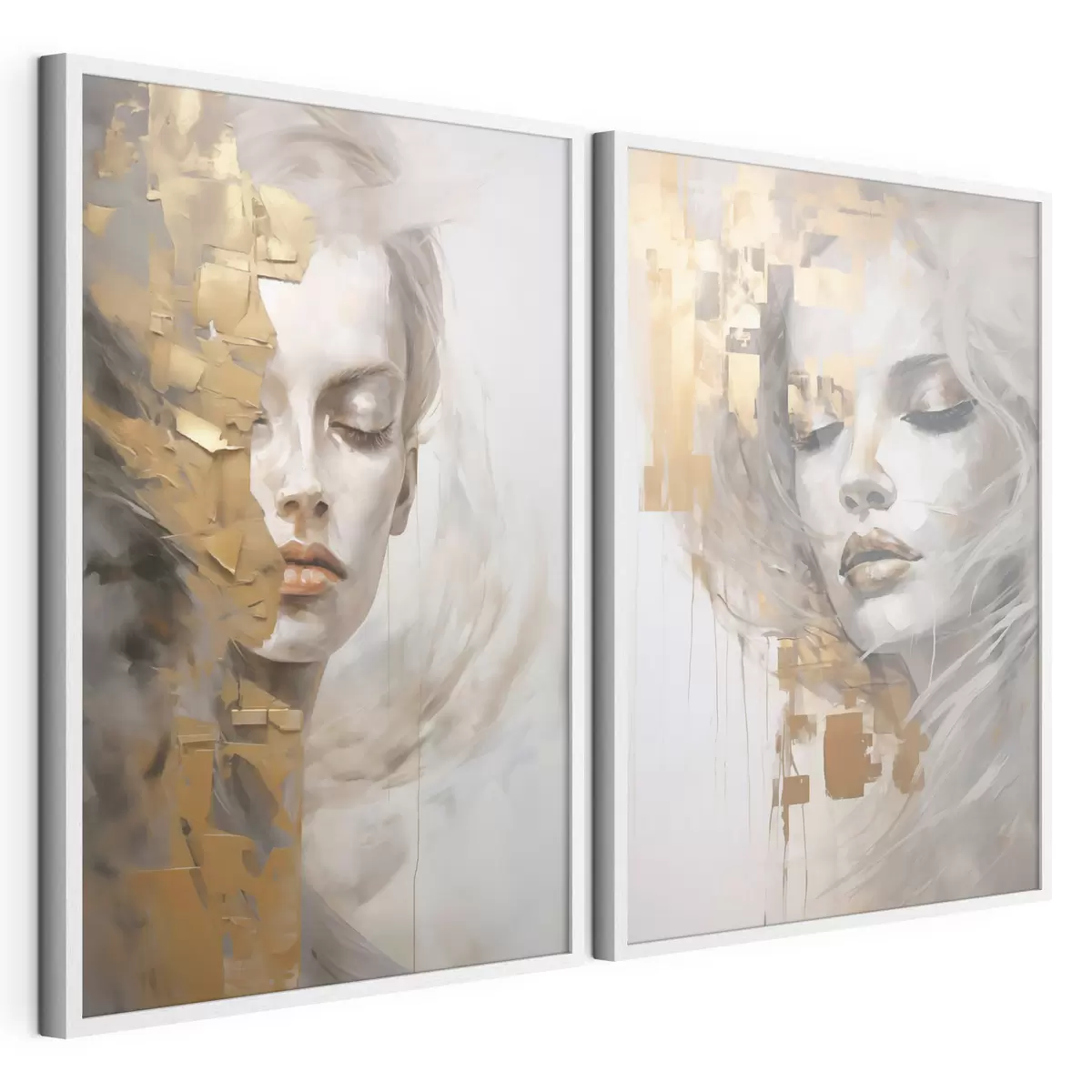 Poster Abstract portret, imitatie van een schilderij d31096