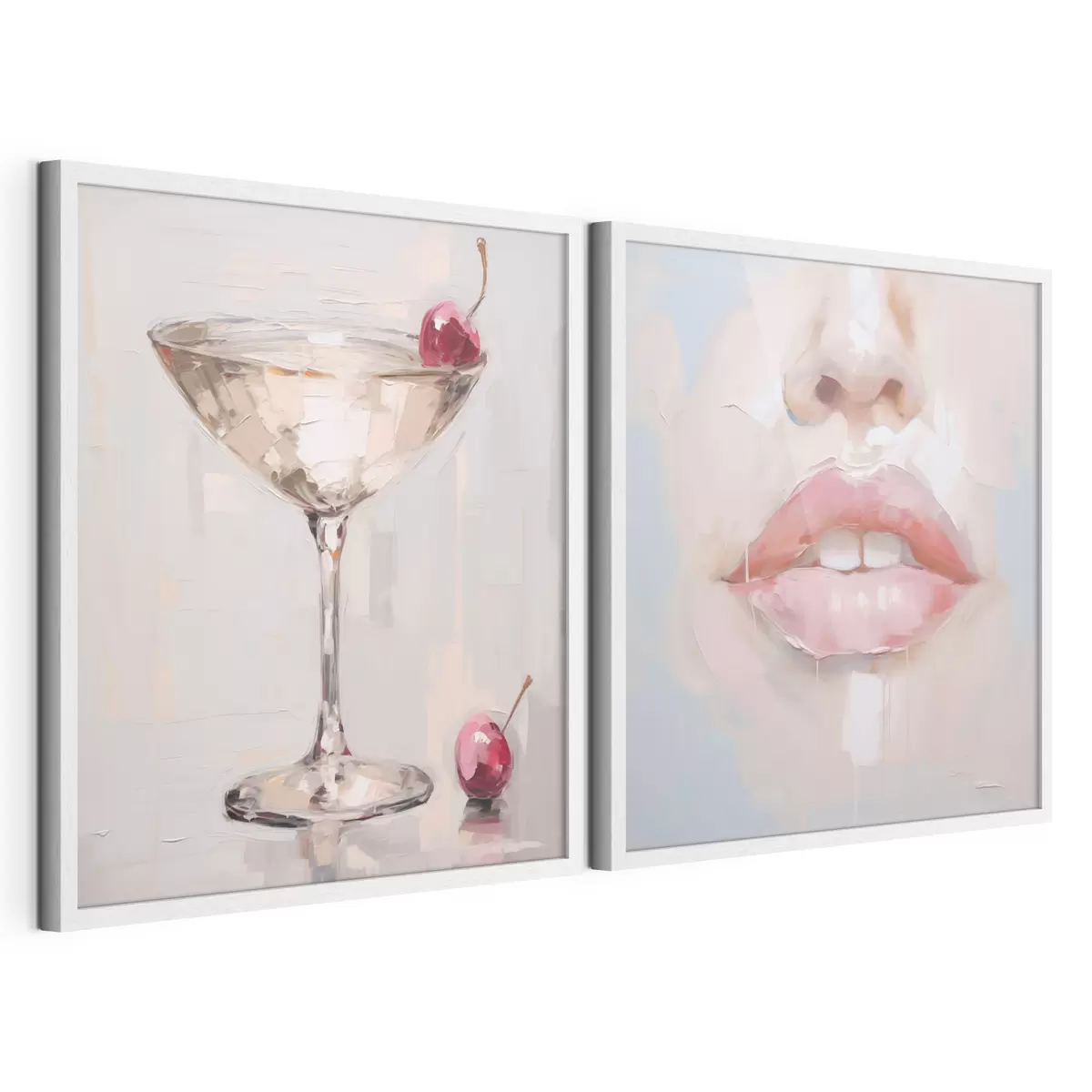 Affiche Des lèvres et un cocktail, une imitation d'un tableau d31100