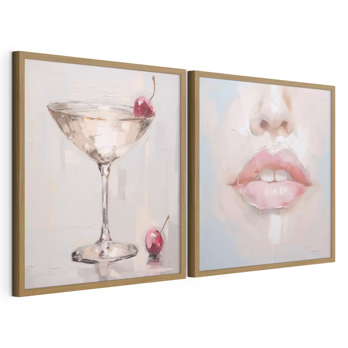 Affiche Des lèvres et un cocktail, une imitation d'un tableau d31100