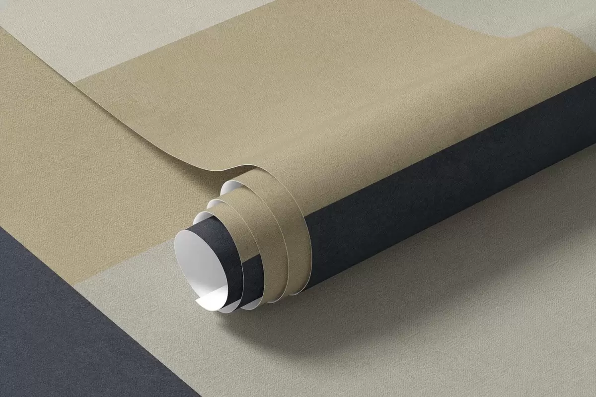 Fotobehang Geometrische blokken in beige en grijstinten met een donkere streep w05890v1