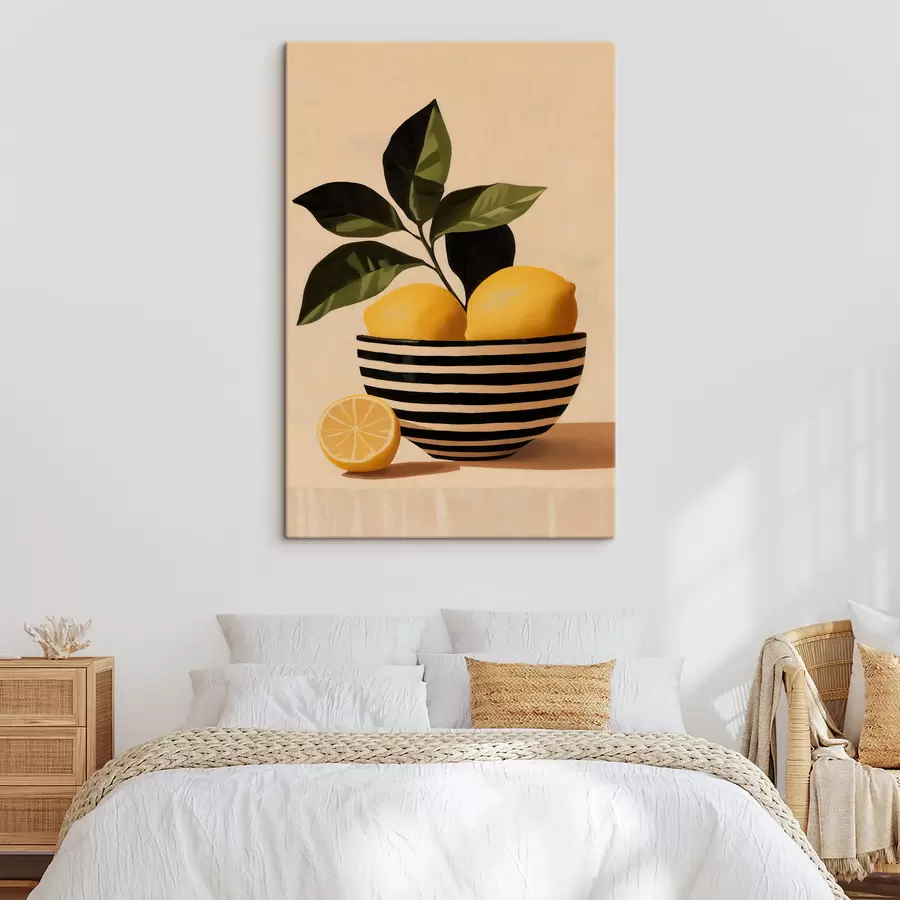  Peintures Des citrons dans un saladier rayé s51046