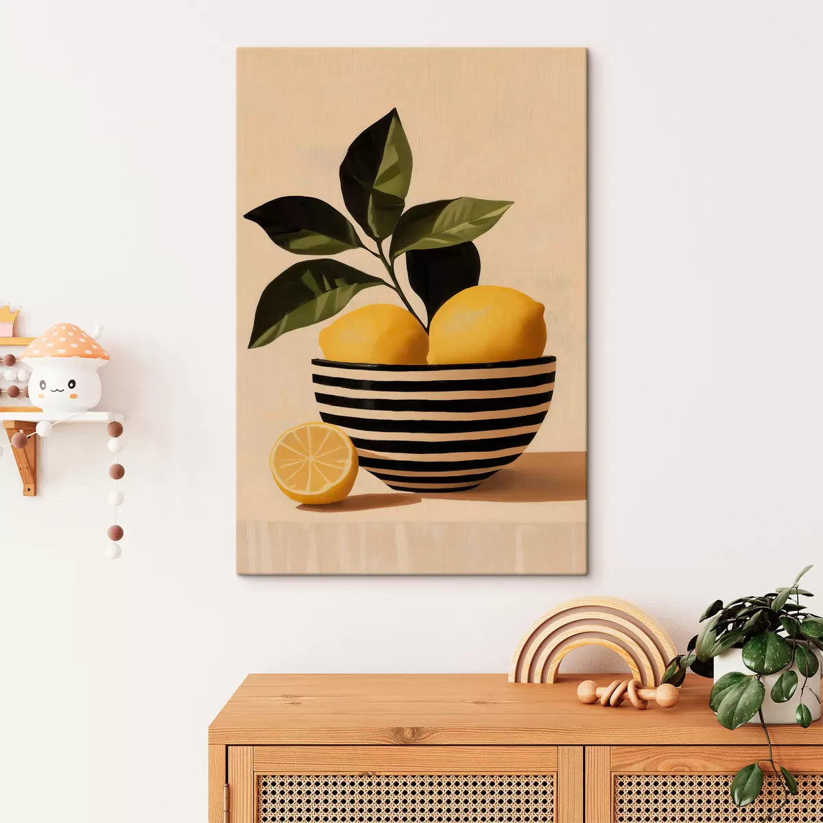  Peintures Des citrons dans un saladier rayé s51046
