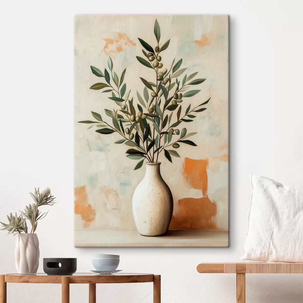  Peintures Des branches d'olivier dans un vase s51047