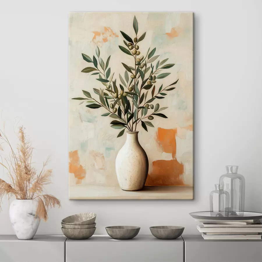  Peintures Des branches d'olivier dans un vase s51047