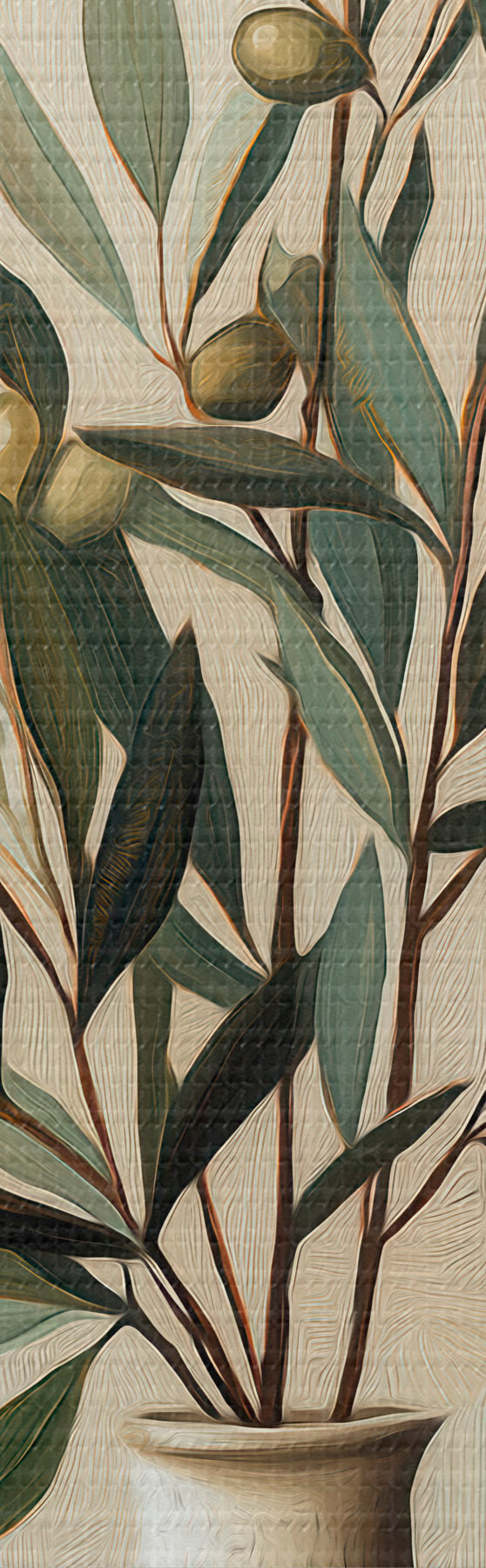  Peintures Des branches d'olivier dans un vase s51047