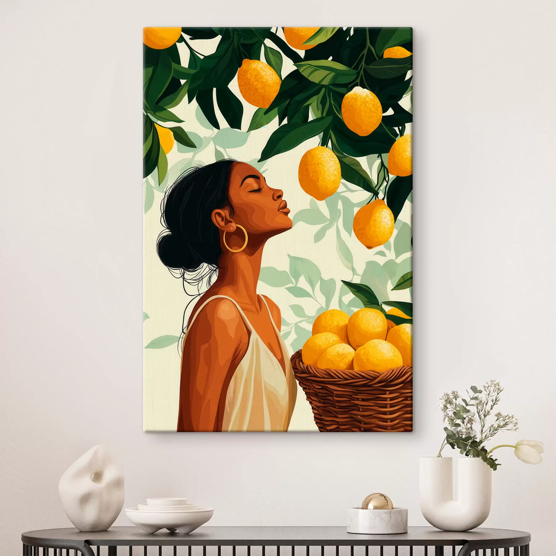 Peintures Une fille parmi les citrons s51049