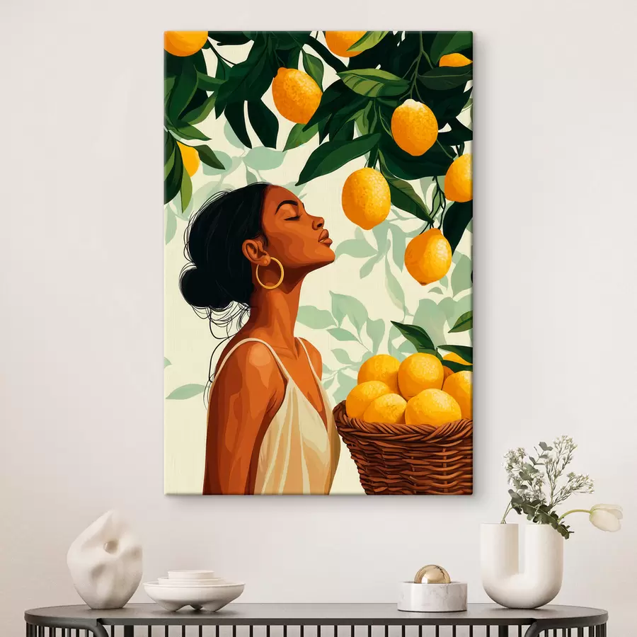  Peintures Une fille parmi les citrons s51049