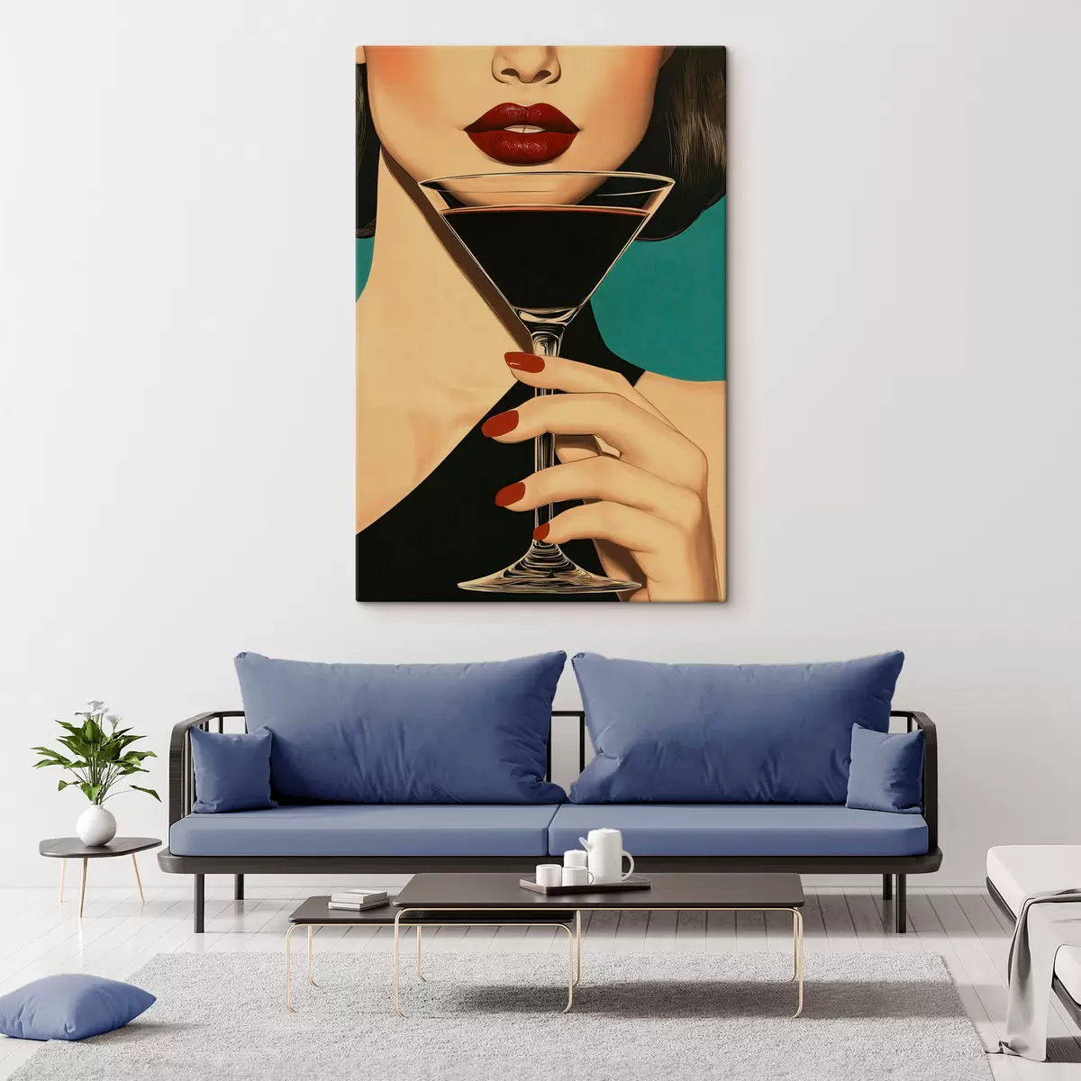  Peintures Une fille avec un verre s51052