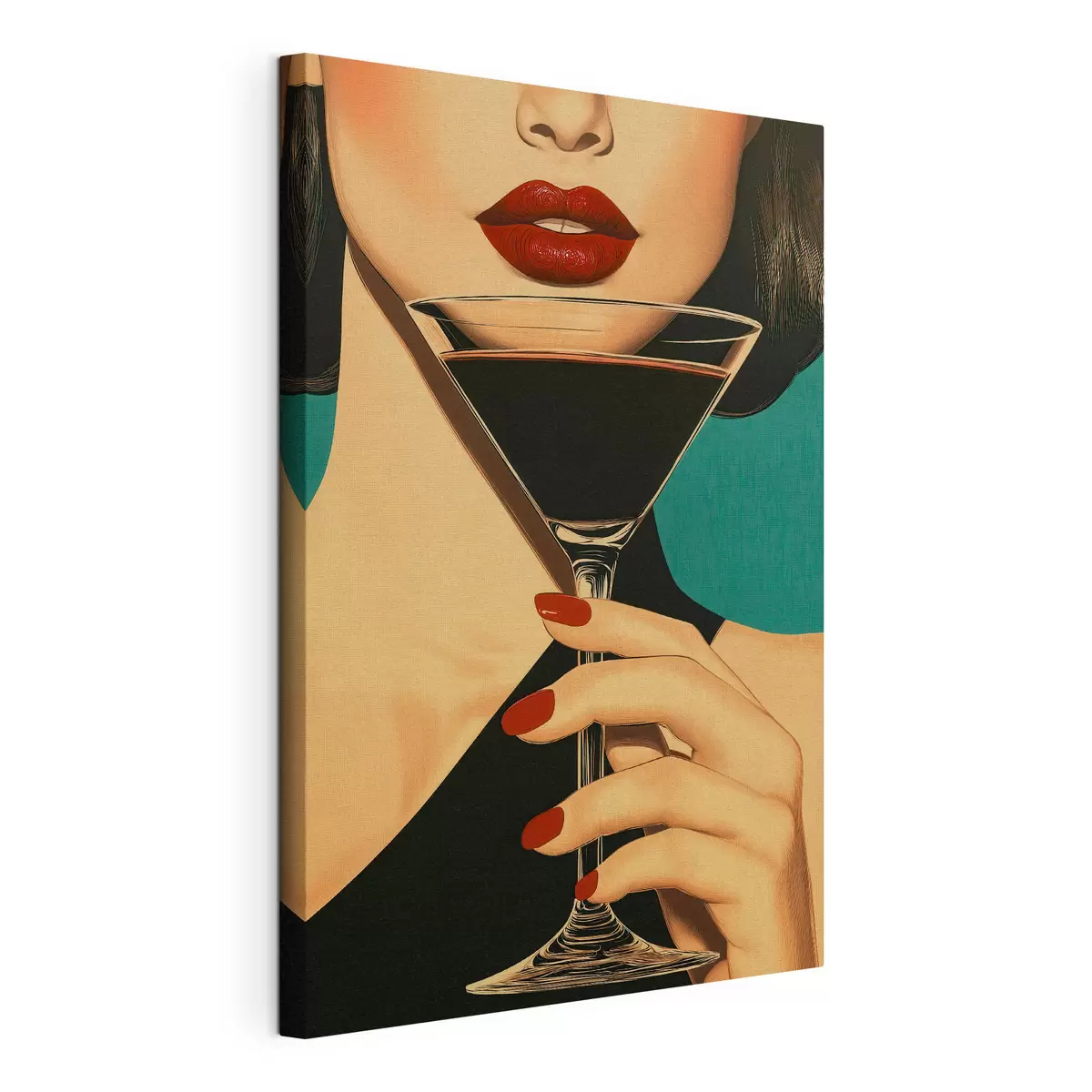  Peintures Une fille avec un verre s51052