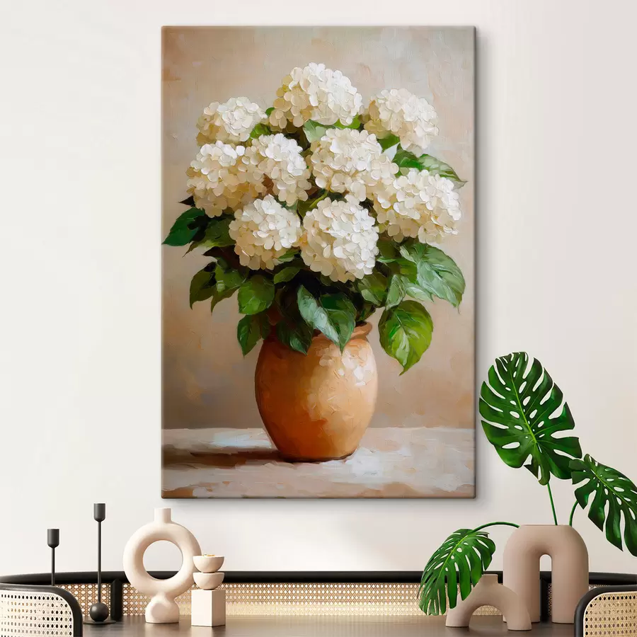  Peintures Hortensias blancs s51062