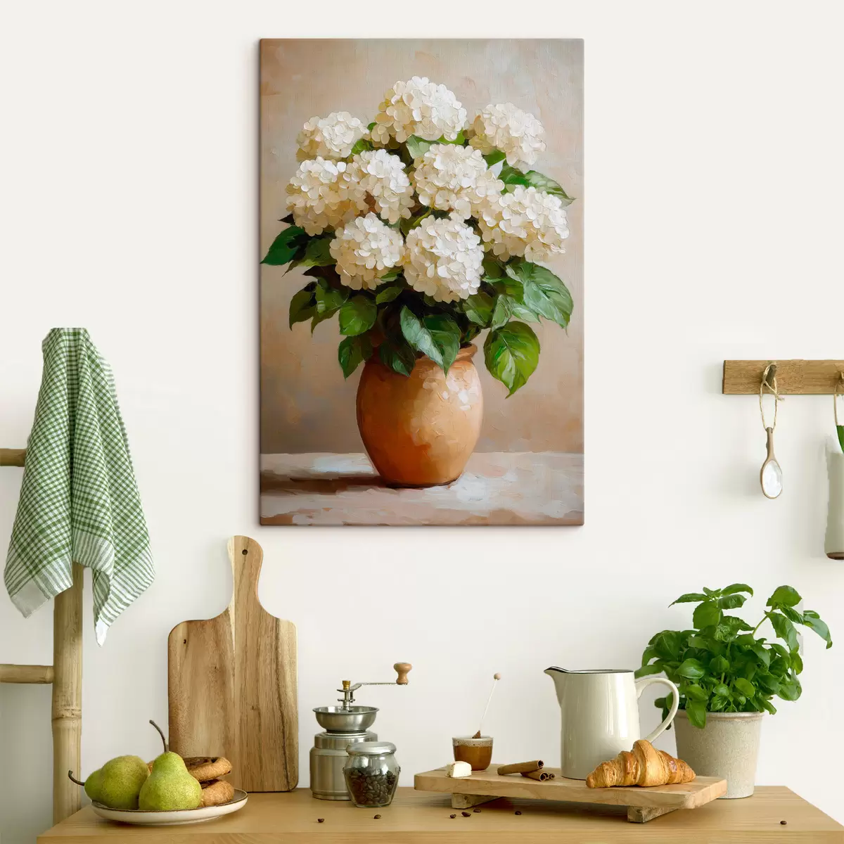  Peintures Hortensias blancs s51062