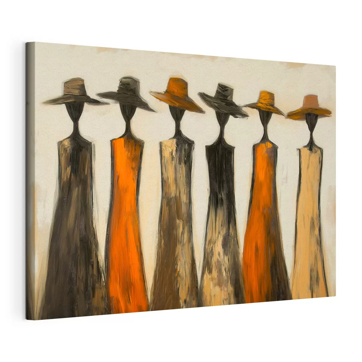  Peintures Silhouettes coiffées de chapeaux s51064
