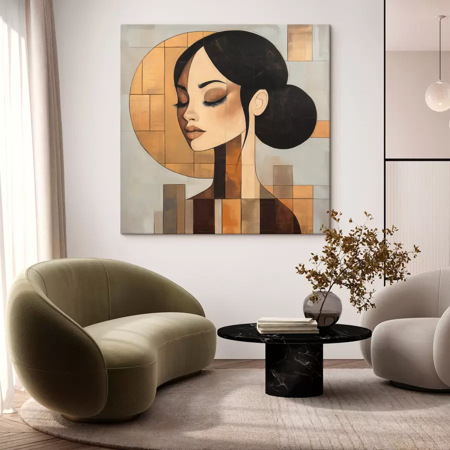  Peintures Visage abstrait d'une jeune fille s51069