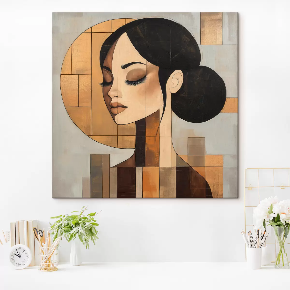  Peintures Visage abstrait d'une jeune fille s51069