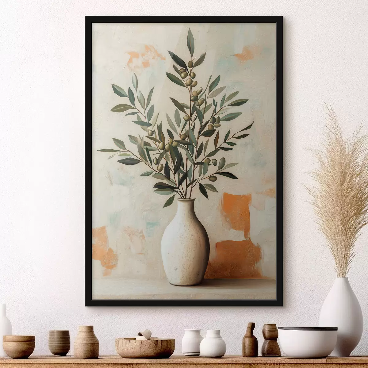 Affiche Des branches d'olivier dans un vase f51047