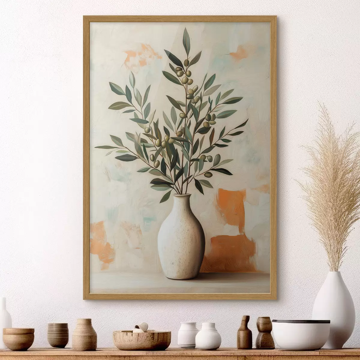 Affiche Des branches d'olivier dans un vase f51047