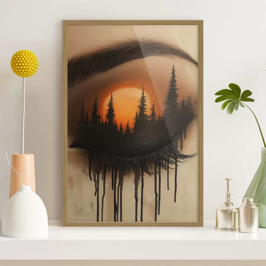 Fotobehang Zonsondergang in haar ogen f51048