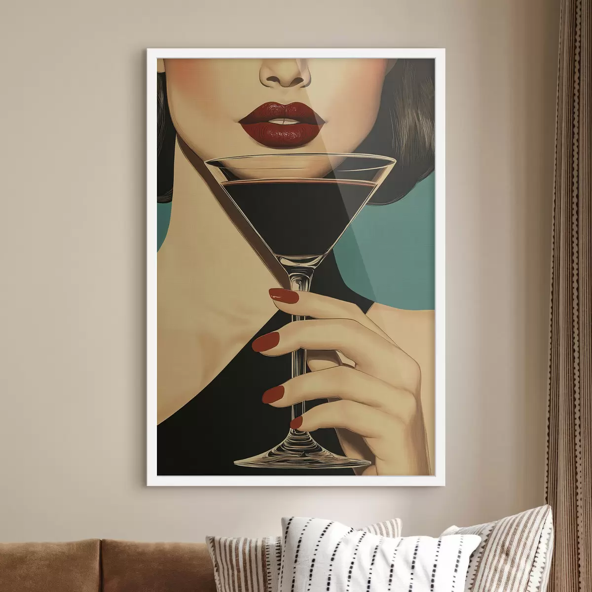 Poster Een meisje met een glas f51052
