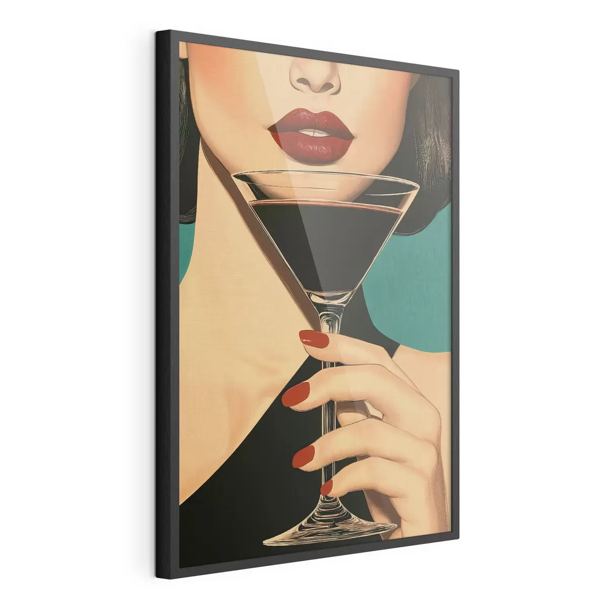 Poster Een meisje met een glas f51052