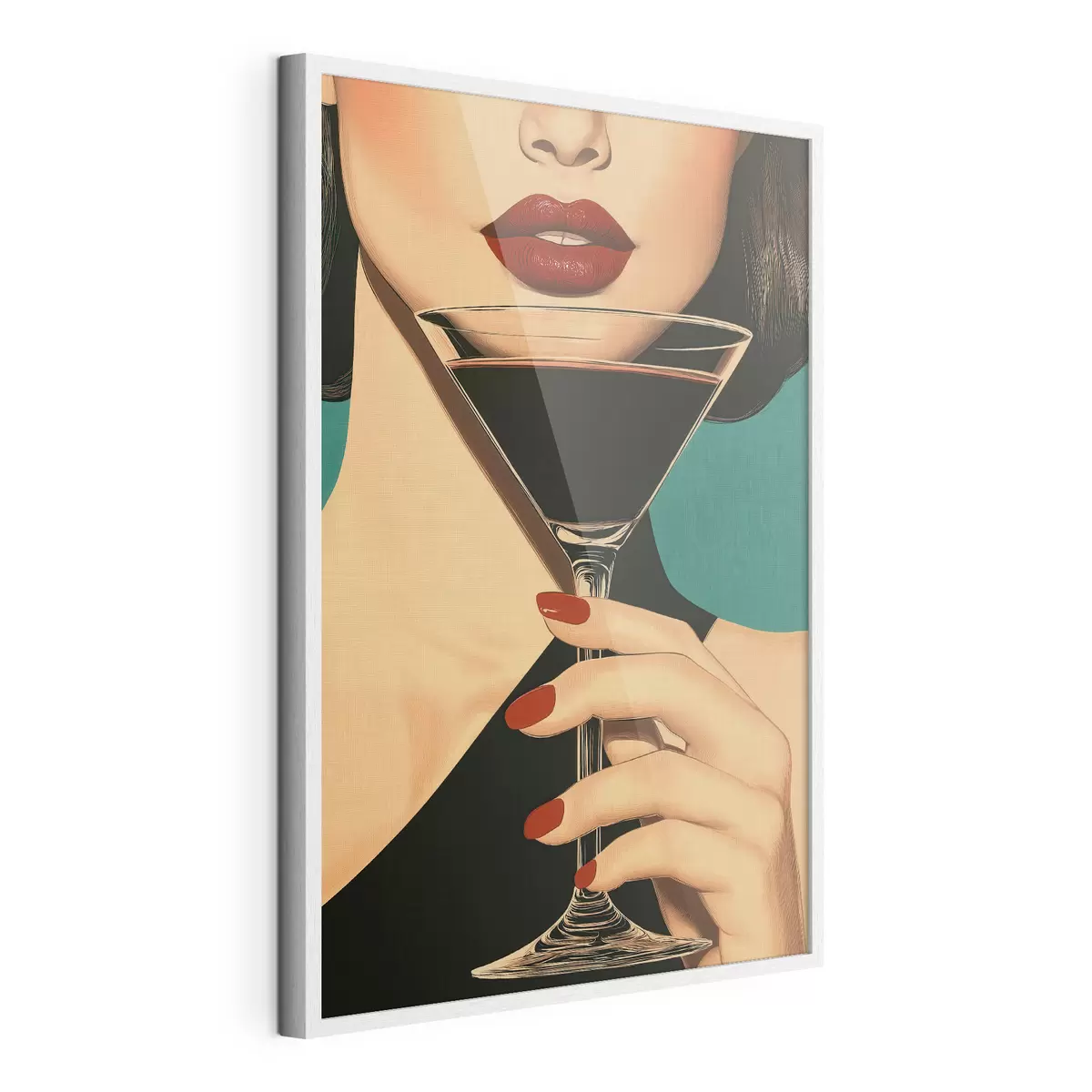 Poster Een meisje met een glas f51052
