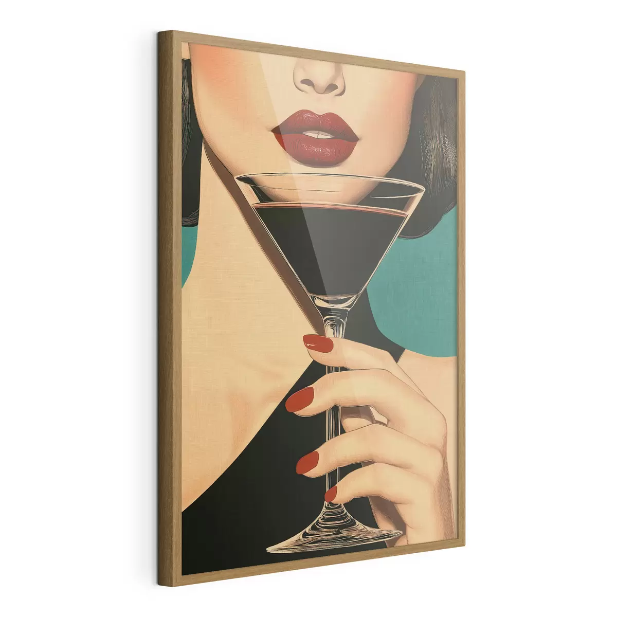 Poster Een meisje met een glas f51052