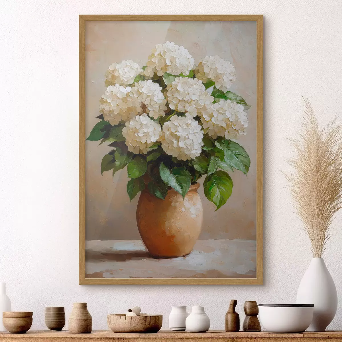 Poster Witte hortensia's f51062