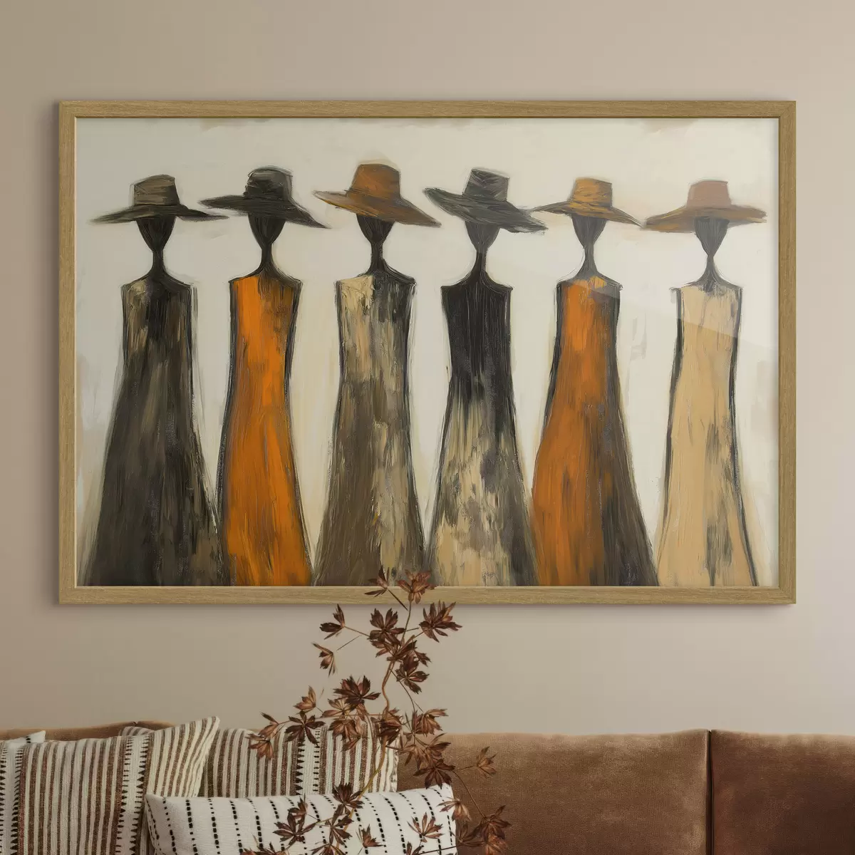 Poster Silhouetten met hoeden f51064