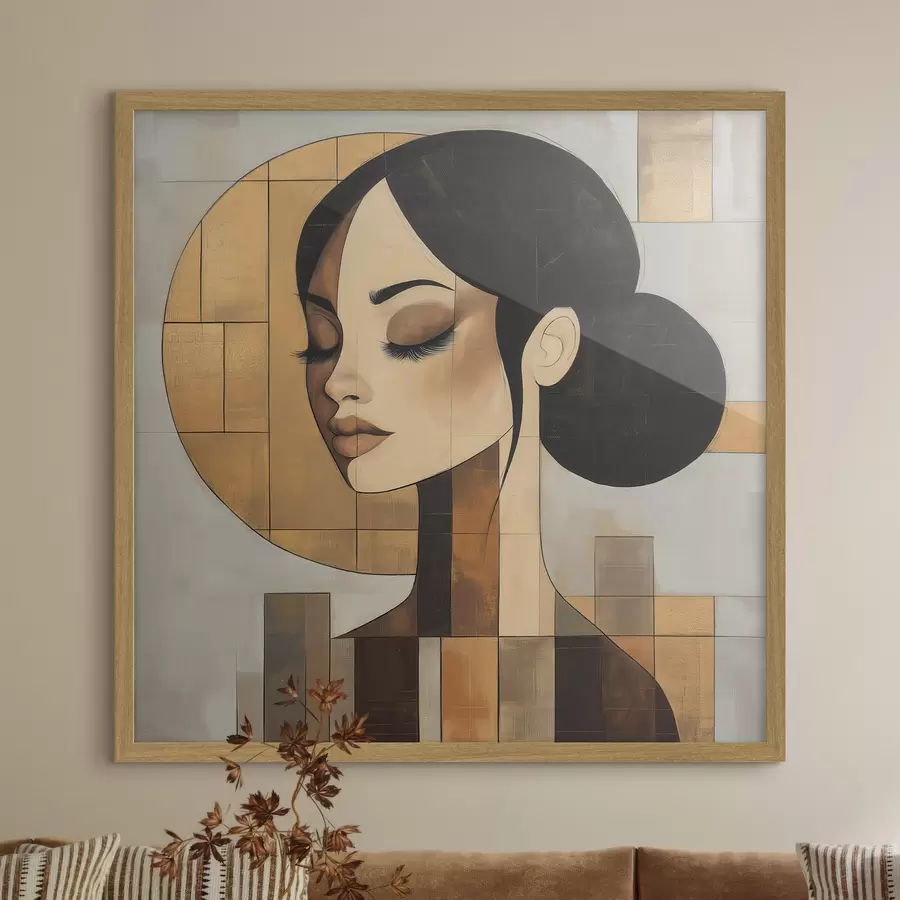 Fotobehang Abstract gezicht van een meisje f51069