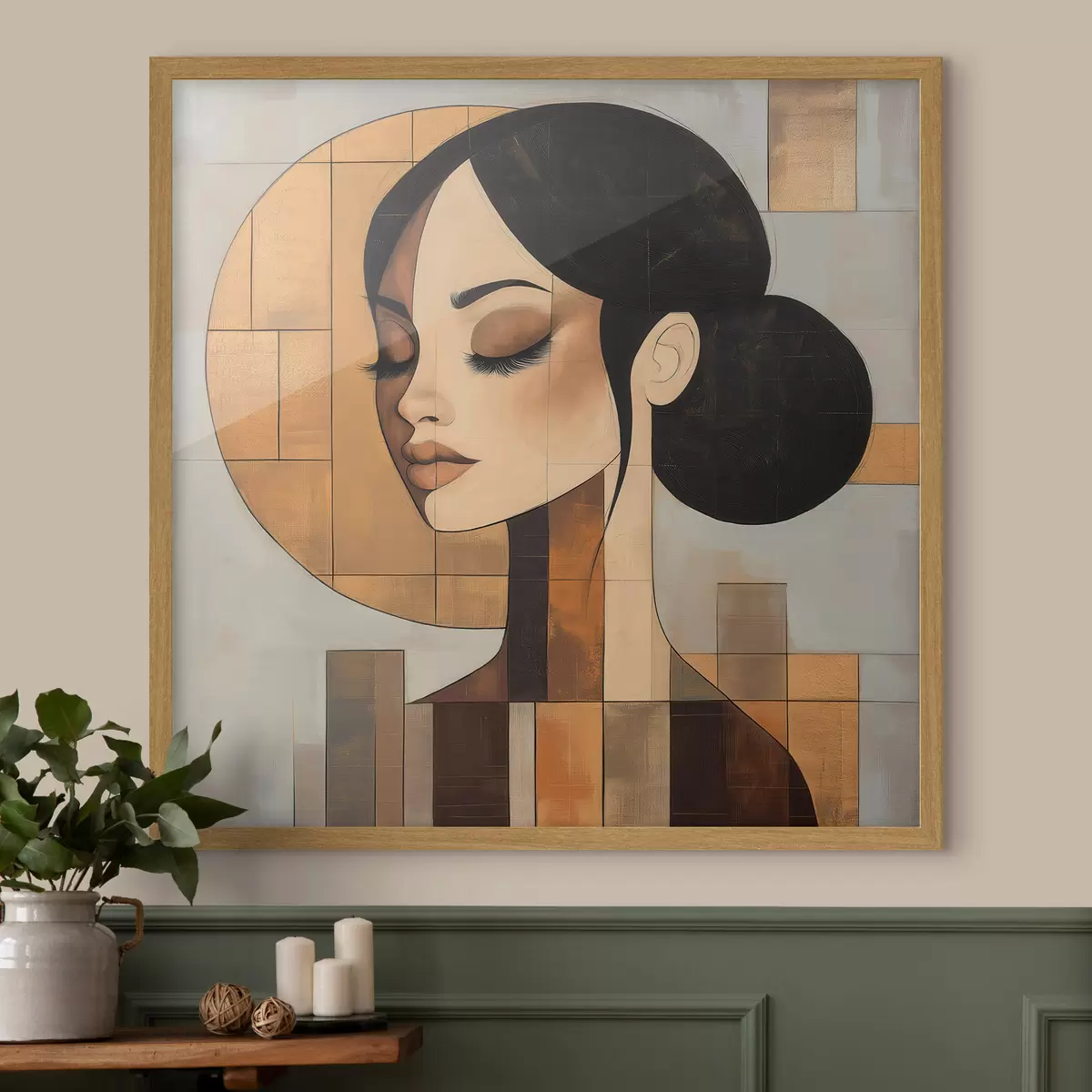 Affiche Visage abstrait d'une jeune fille f51069