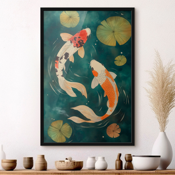 Affiche Koi d'Orient, Posters insectes et animaux, f51076bk : Uwalls