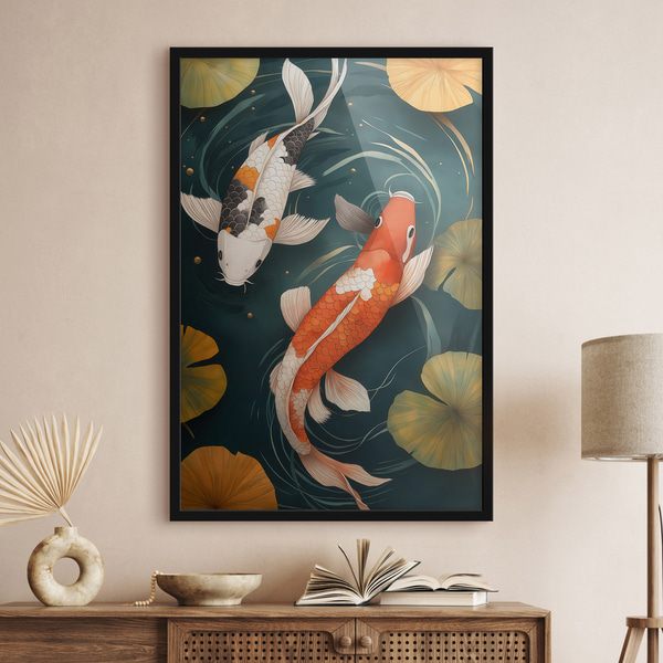 Affiche Koi d'Orient, Posters insectes et animaux, f51077bk : Uwalls