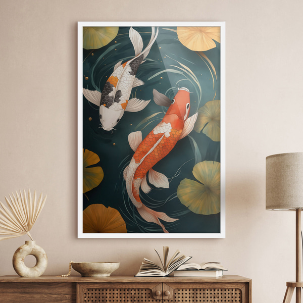 Affiche Koi d'Orient, Posters insectes et animaux, f51077wh : Uwalls