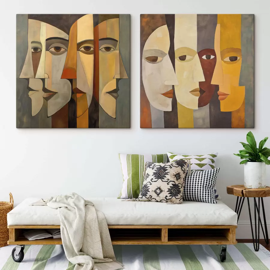  Peintures Visages abstraits m31084