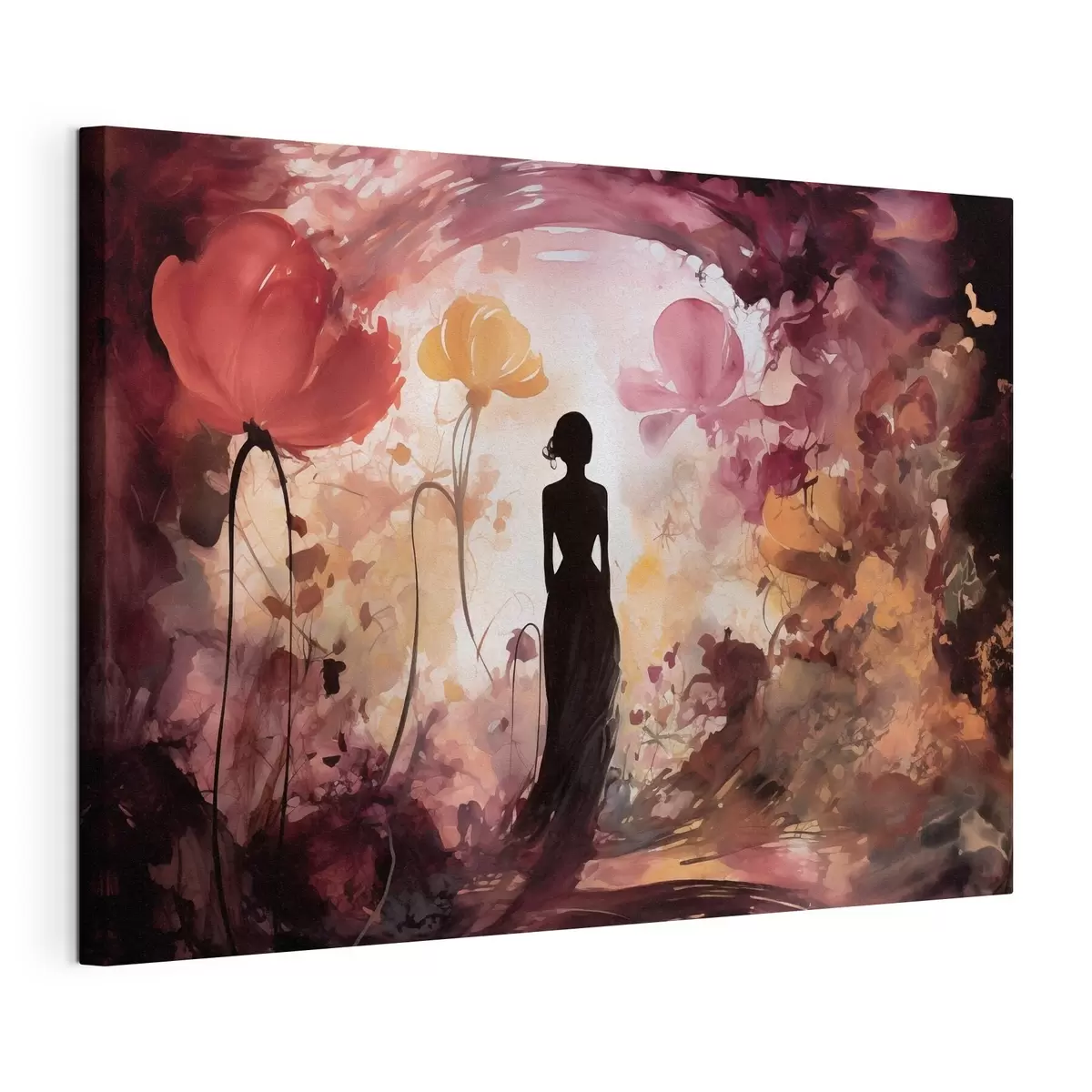  Peintures Silhouette d'une femme dans un jardin fleuri digne d'un conte de fées s51081