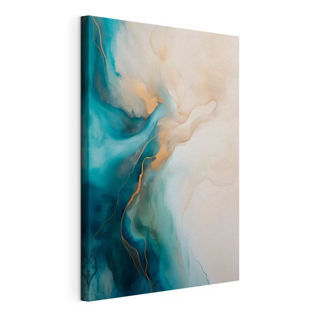  Peintures Vagues de marbre bleu ciel et sable s51082