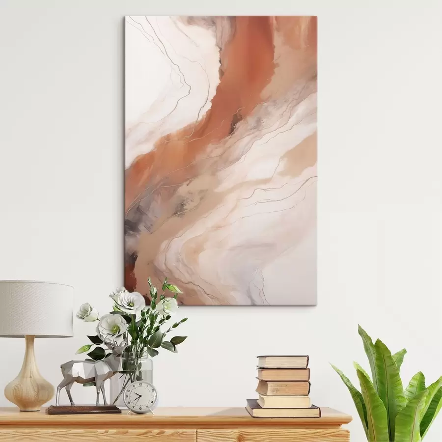  Peintures Vagues d'art fluide aux tons terracotta chauds s51085