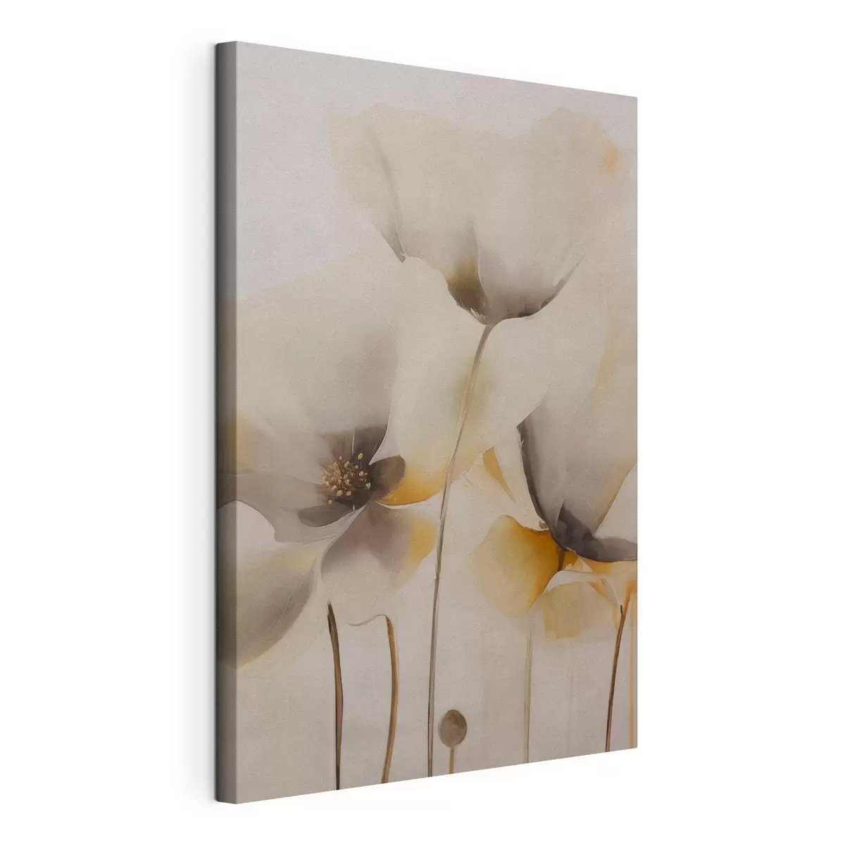  Peintures Coquelicots aériens dans une palette de beiges s51090