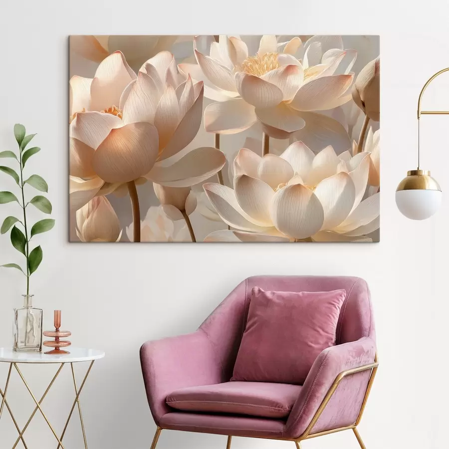 Fotobehang Verfijnde waterlelies en lotusbloemen s51092