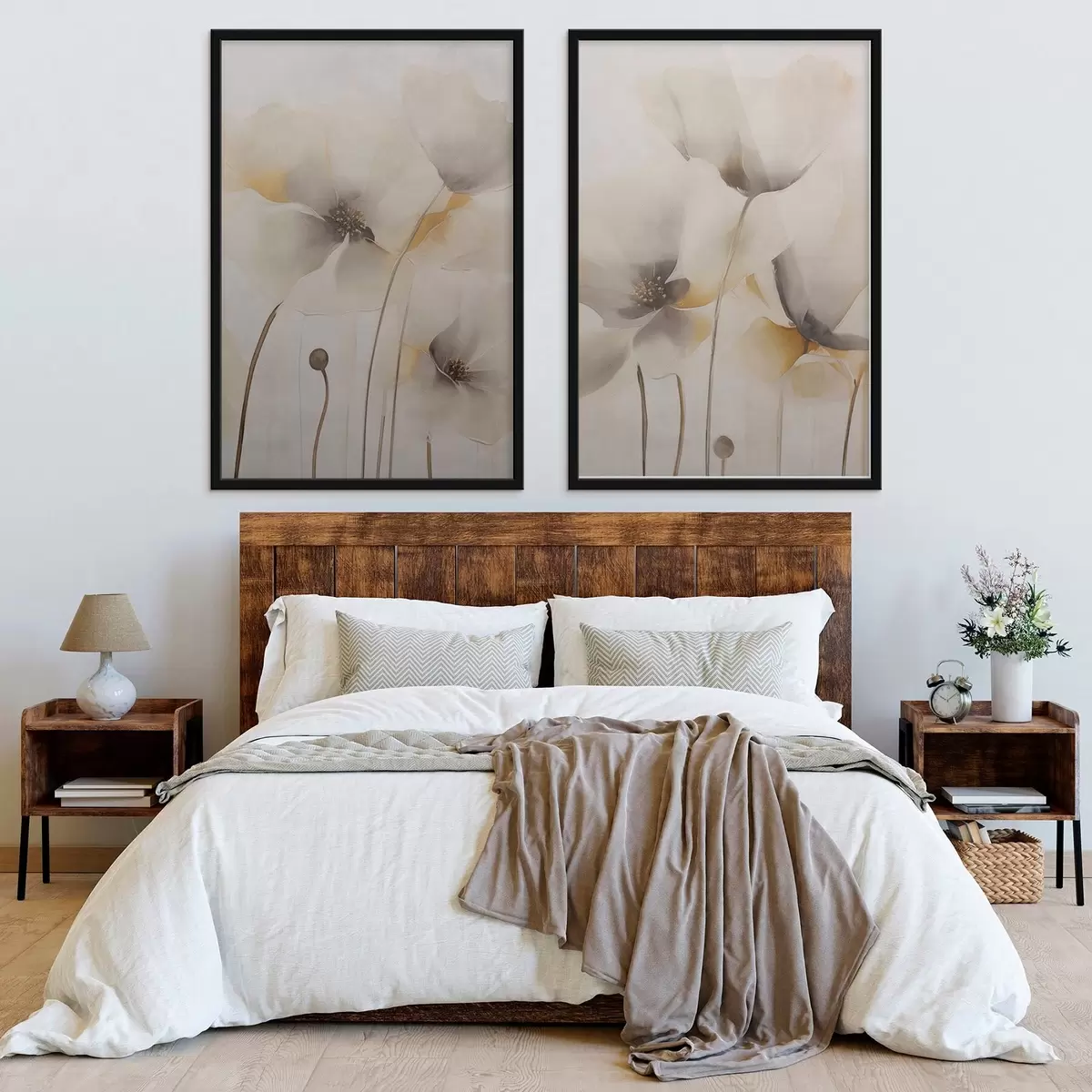 Poster Luchtige papavers in pasteltinten d31090