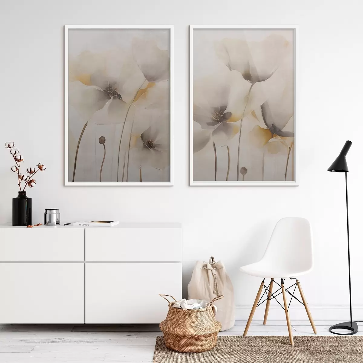 Poster Luchtige papavers in pasteltinten d31090