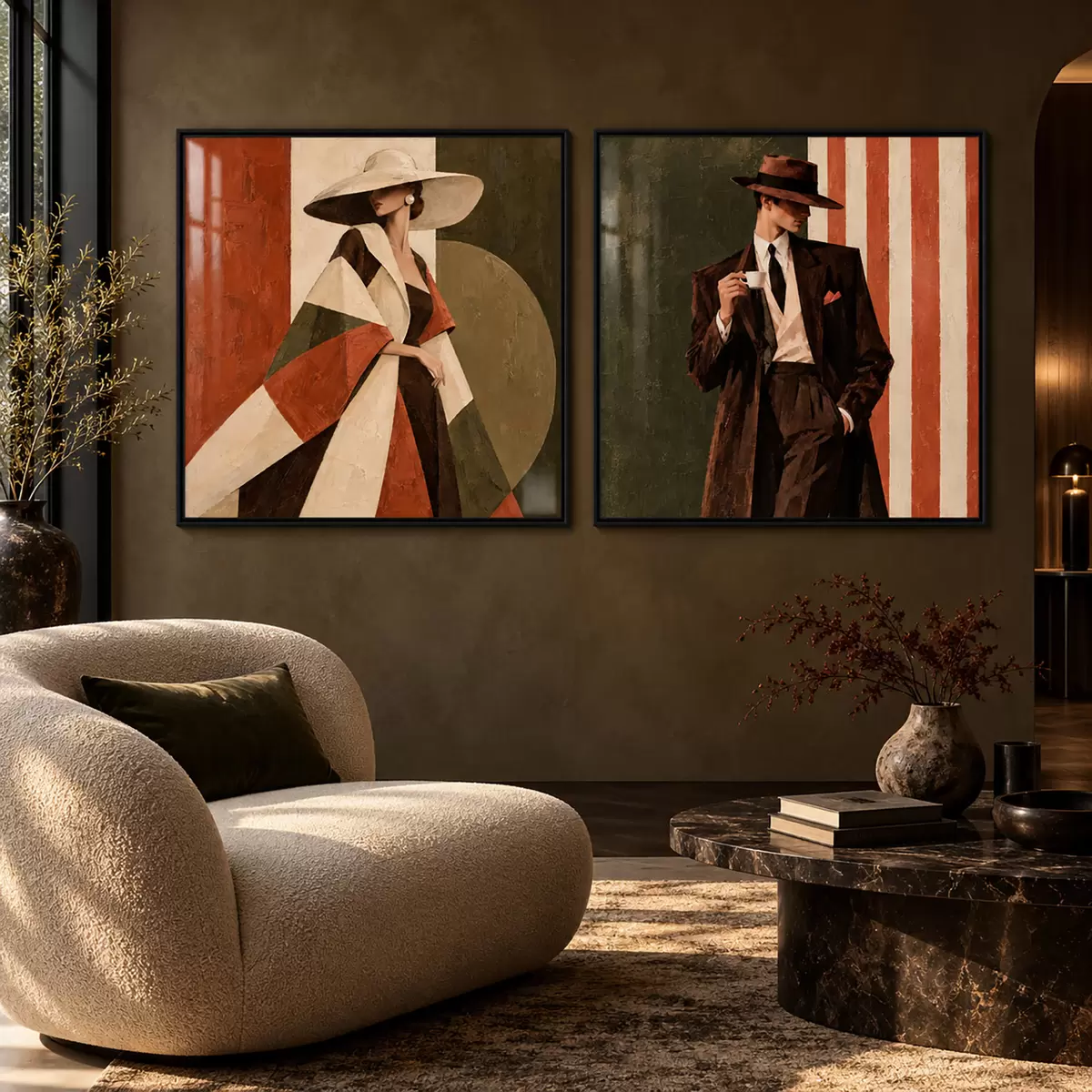 Poster Stijlvolle figuren in moderne kleding d31116